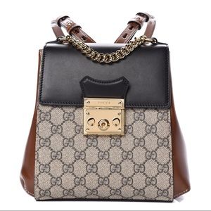 Gucci GG Supreme Canvas & Leather Padlock Backpack